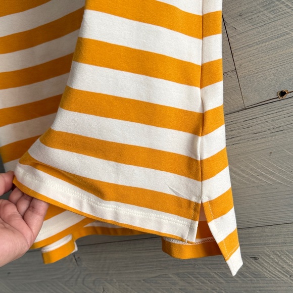 Joan Rivers Mustard and White Striped Tee - Picture 7 of 8